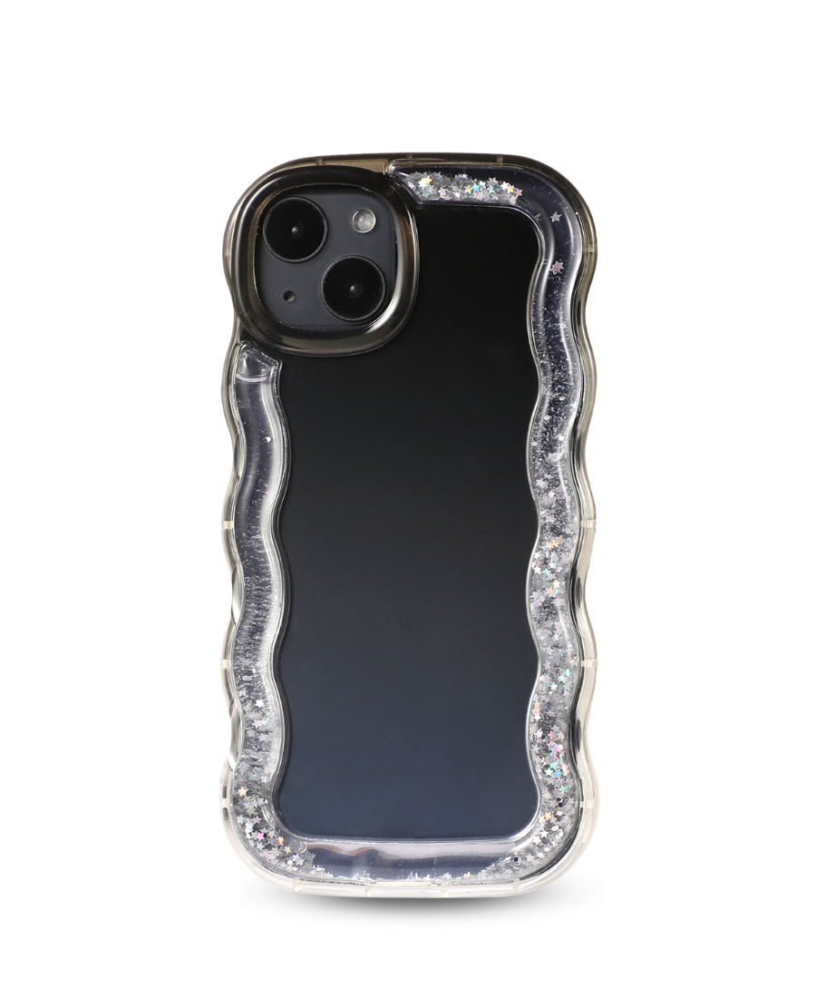 Black Wavy Glitter Phone Case
