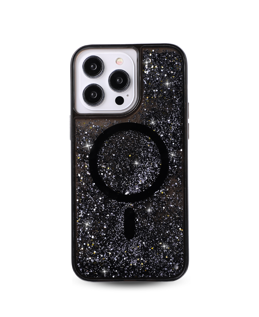 Black Glitter MagSafe Phone Case – luxylemon