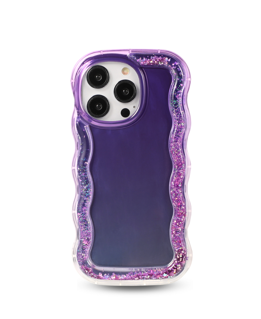 Purple Wavy Glitter Phone Case