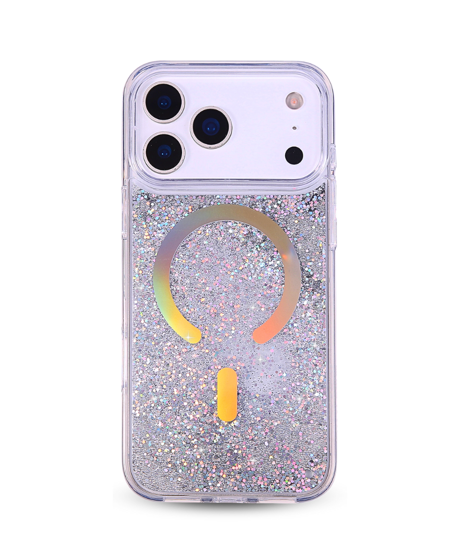 Silver Holo Glitter MagSafe Phone Case