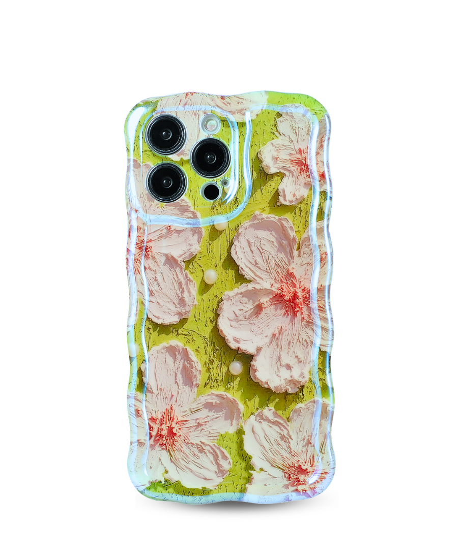 French Green Floral Wavy Phone Case