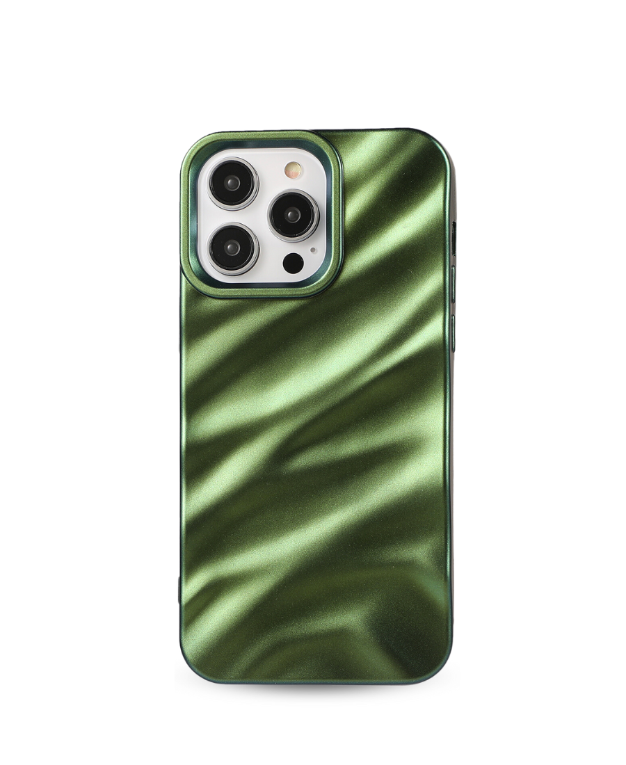Green Chrome Ripple Phone Case