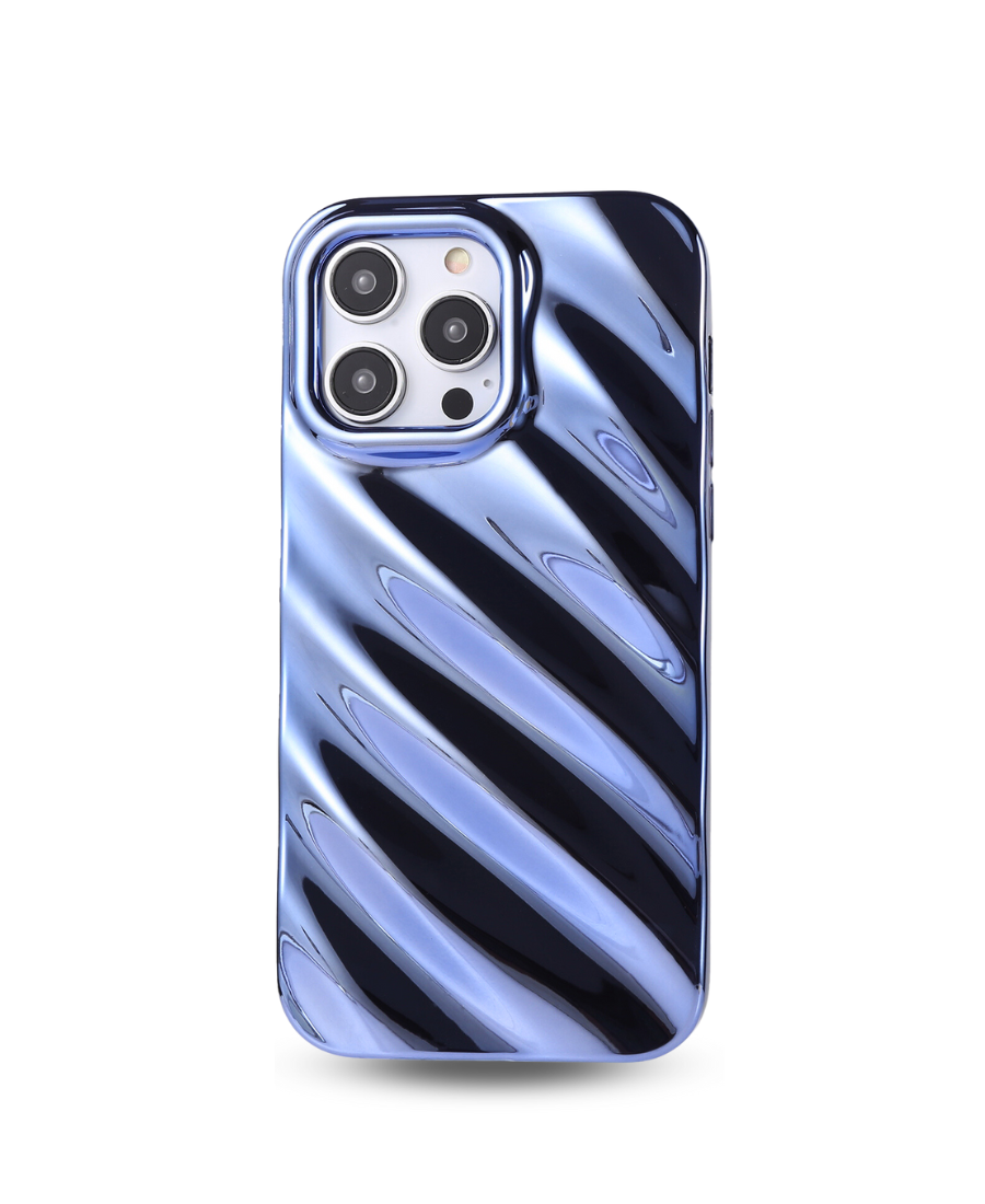 Blue Metallic Ripple Phone Case