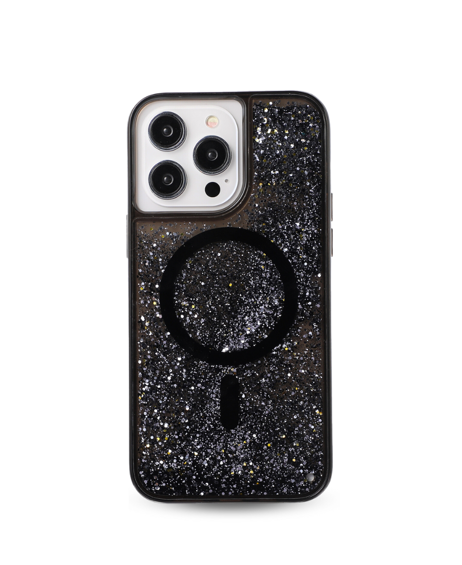Black Glitter MagSafe Phone Case