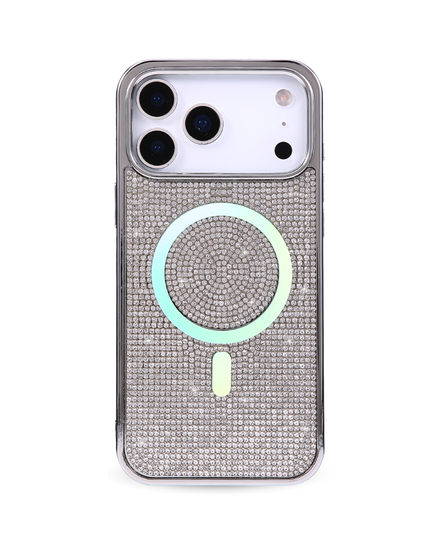 Silver Crystal Glam MagSafe Phone Case