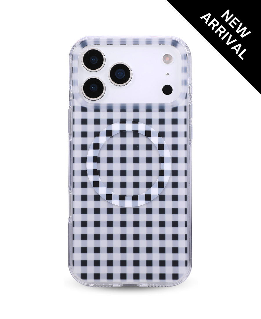 Black Gingham MagSafe Phone Case