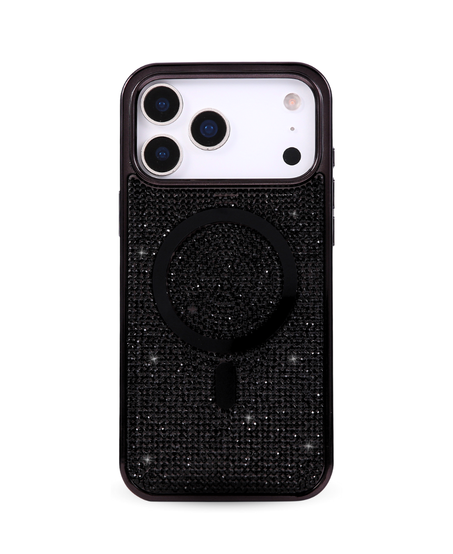Black Crystal Glam MagSafe Phone Case