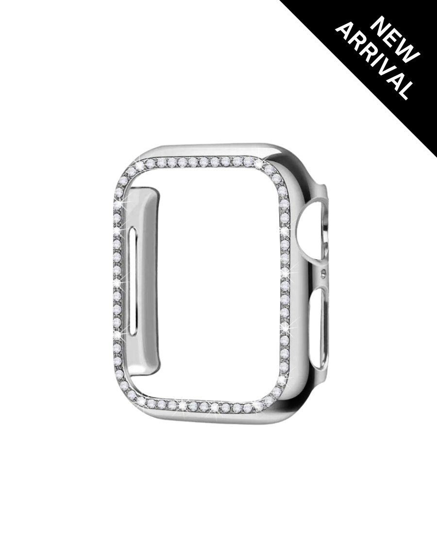 Silver Diamond Watch Cover Case