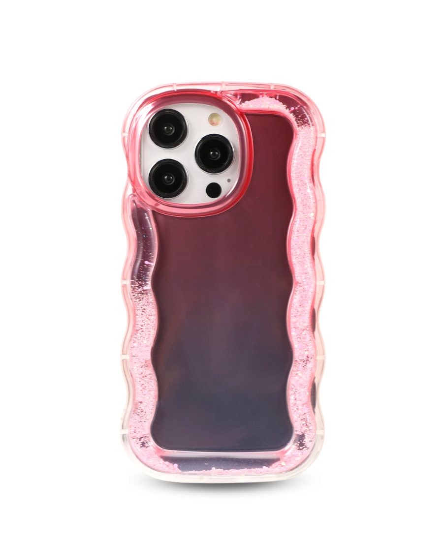 Pink Wavy Glitter Phone Case