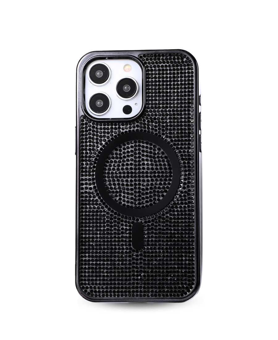 Black Crystal Glam MagSafe Phone Case