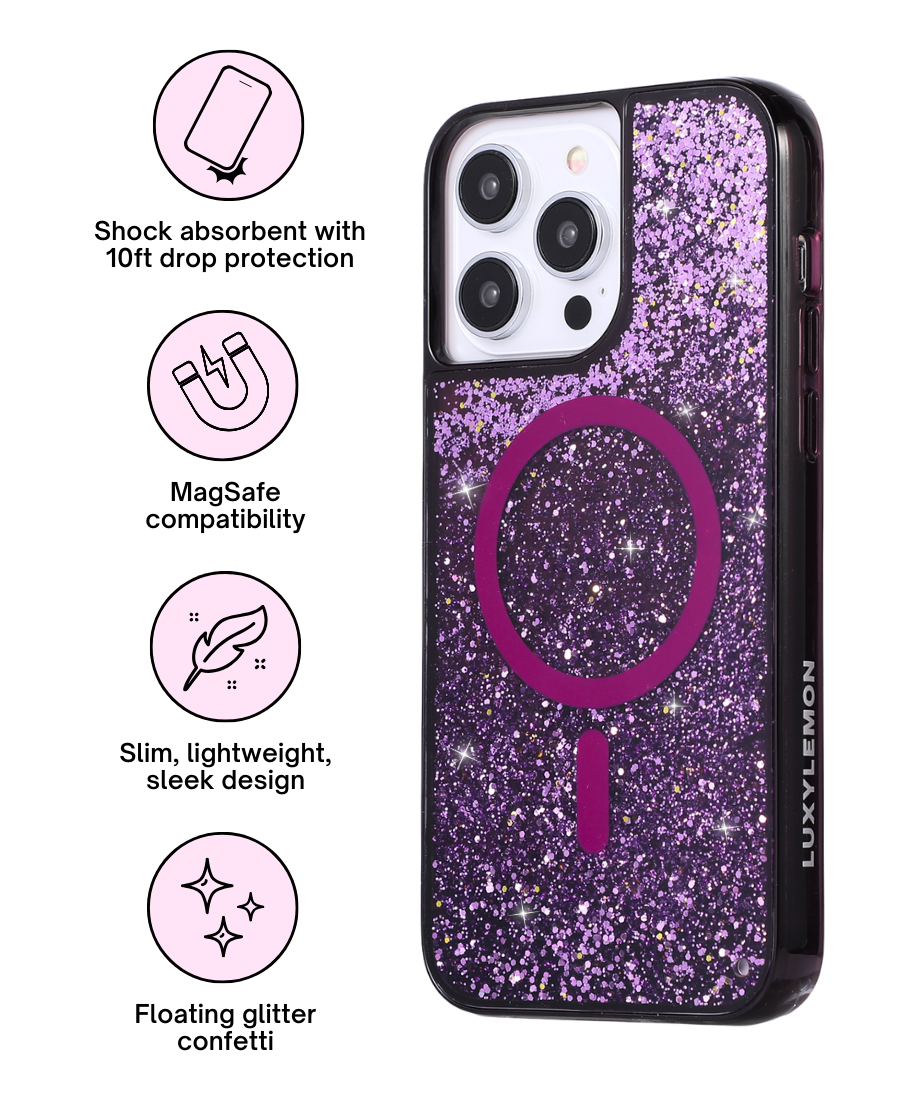 Purple Glitter MagSafe Phone Case – luxylemon - Main Image
