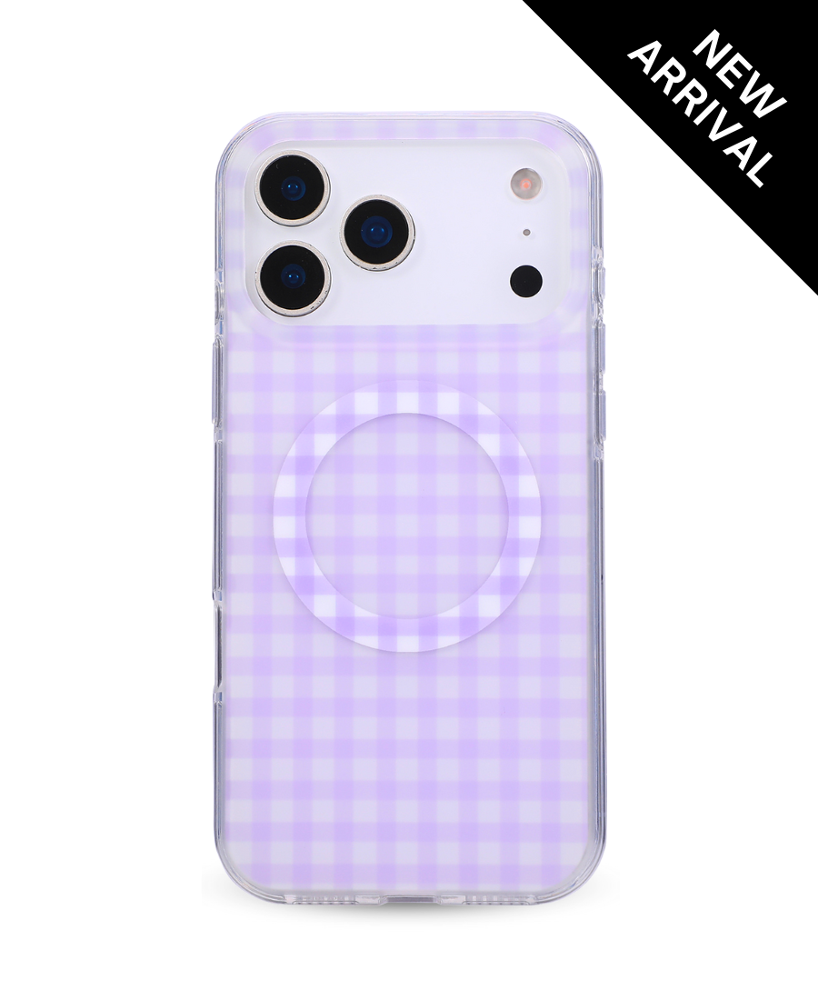 Purple Gingham MagSafe Phone Case