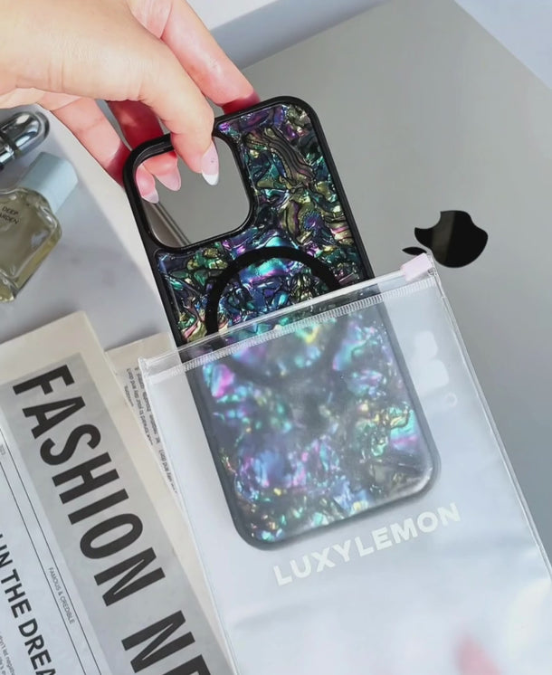 Black Abalone Shell MagSafe Phone Case – luxylemon