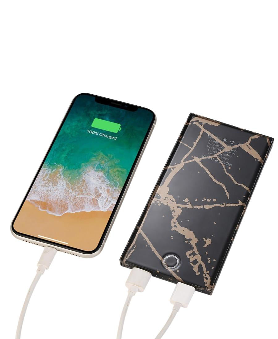 Black & Gold Marble Power Bank Charger