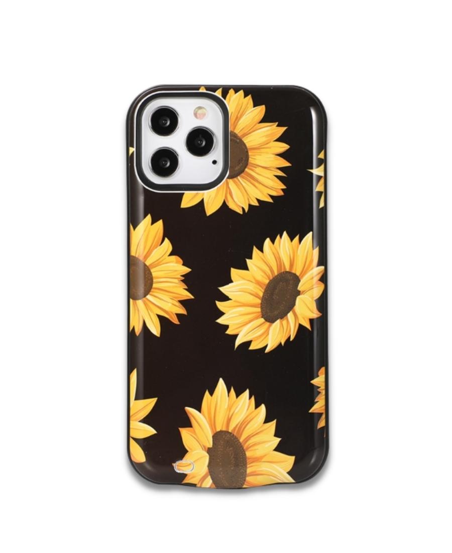 Black Sunflower Battery Case