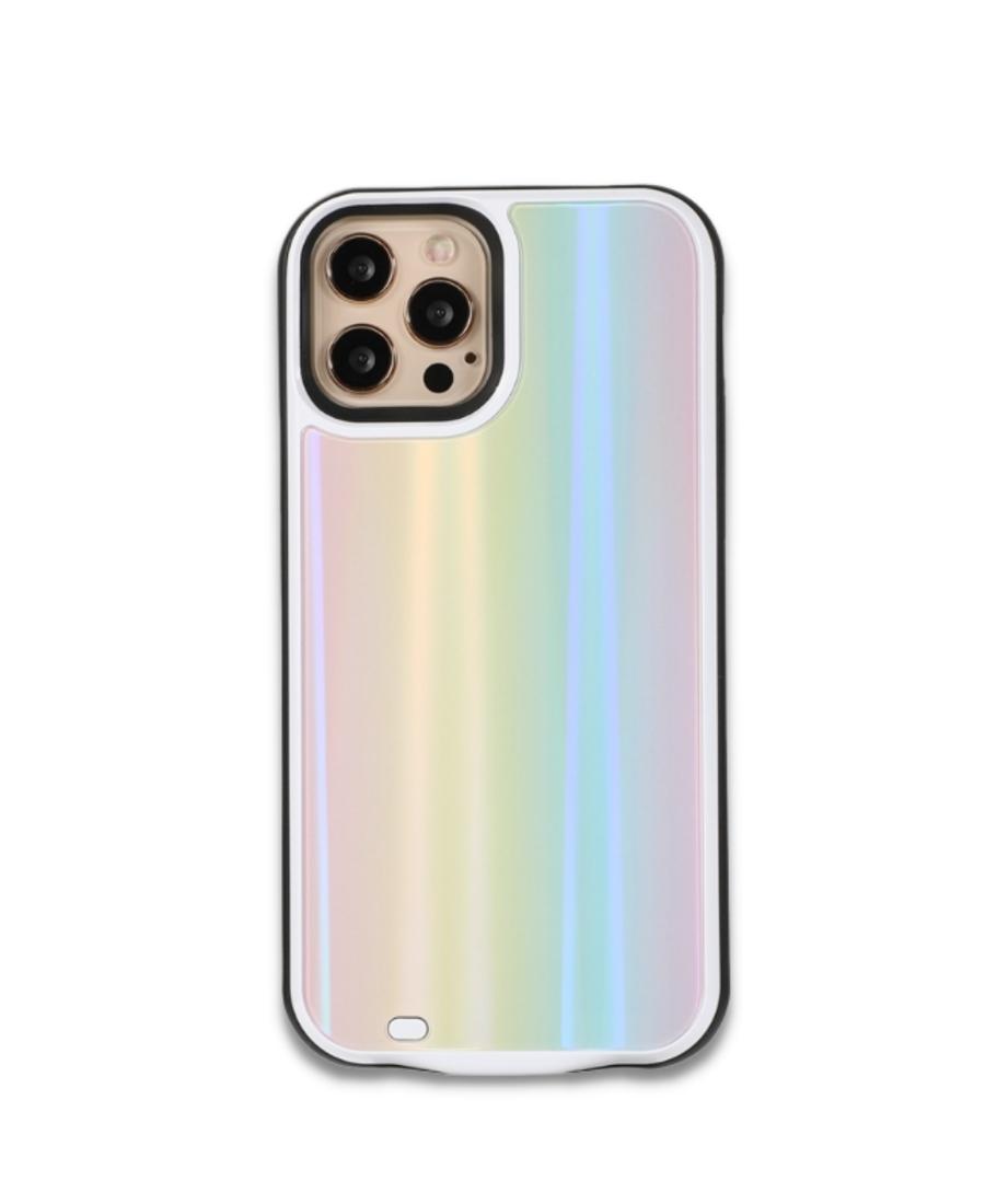 Rainbow Laser Holo Glass Battery Case