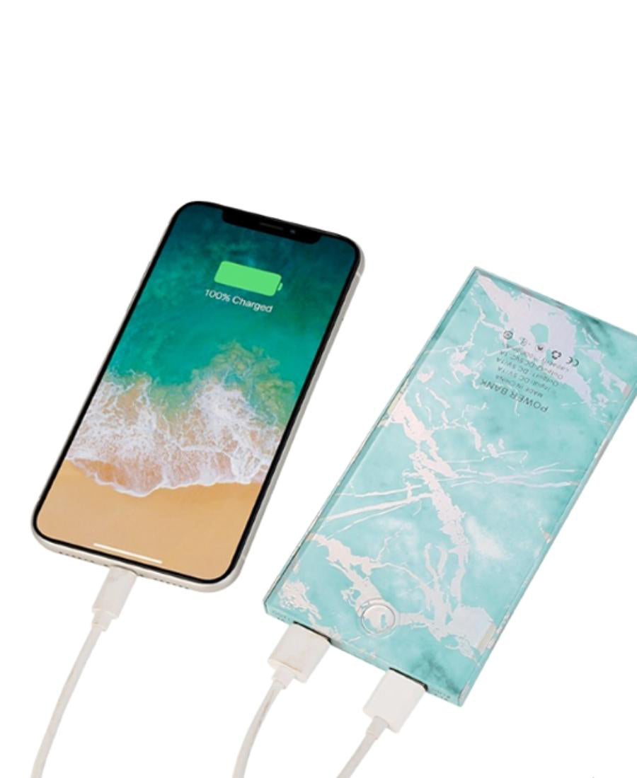 Mint Holo Marble Power Bank Charger