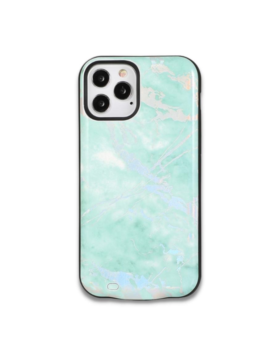 Mint Holo Marble Battery Case