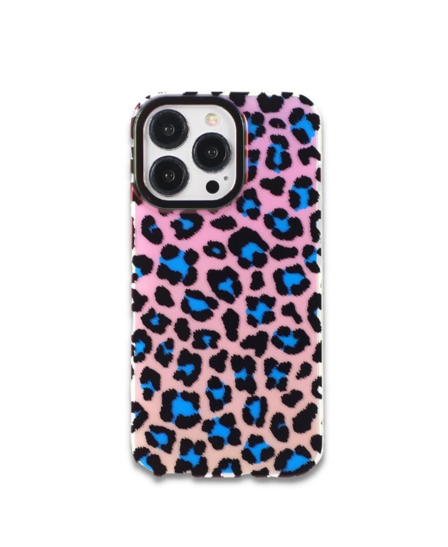 Pink & Blue Leopard Phone Case