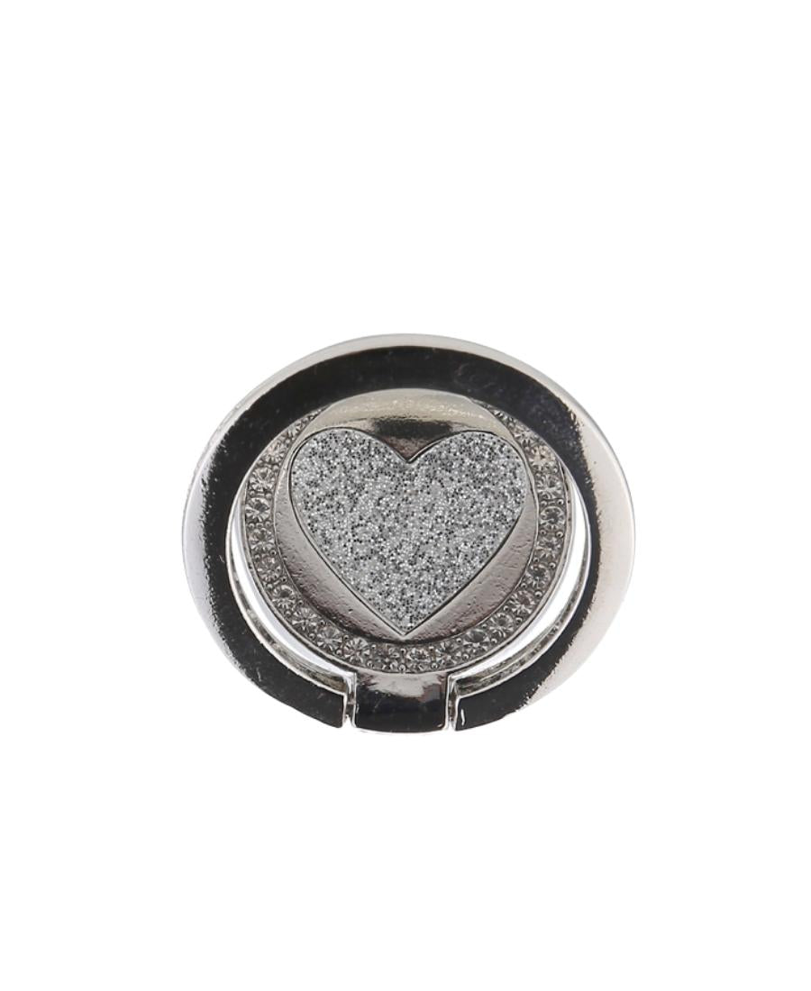 Silver Circle Heart Ring Holder
