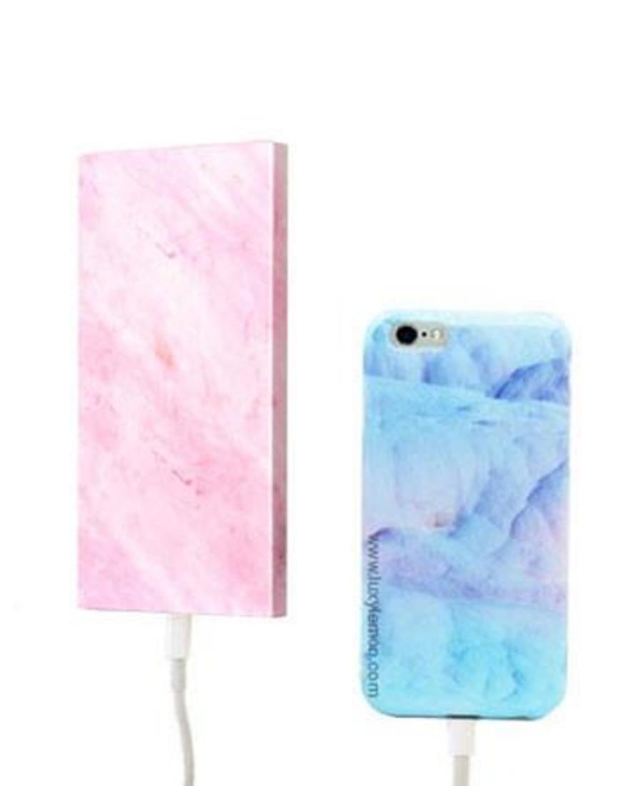 Pink Marble Power Bank Charger