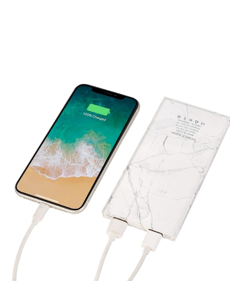 White Marble Power Bank Charger